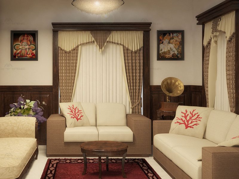 kerala traditional living room design ideas - Monnaie Architects & Interiors