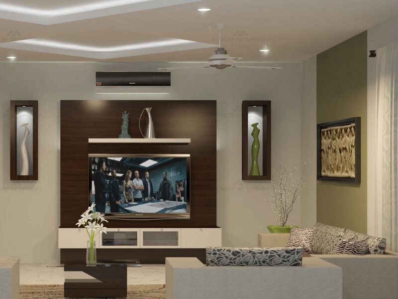 Living room interior & decoration in kerala